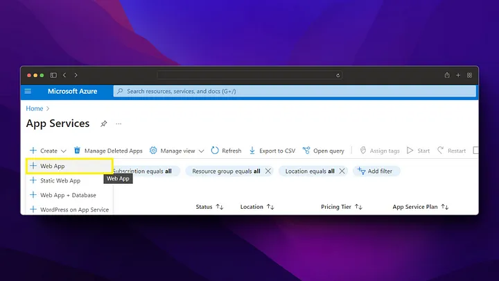 Azure deployment