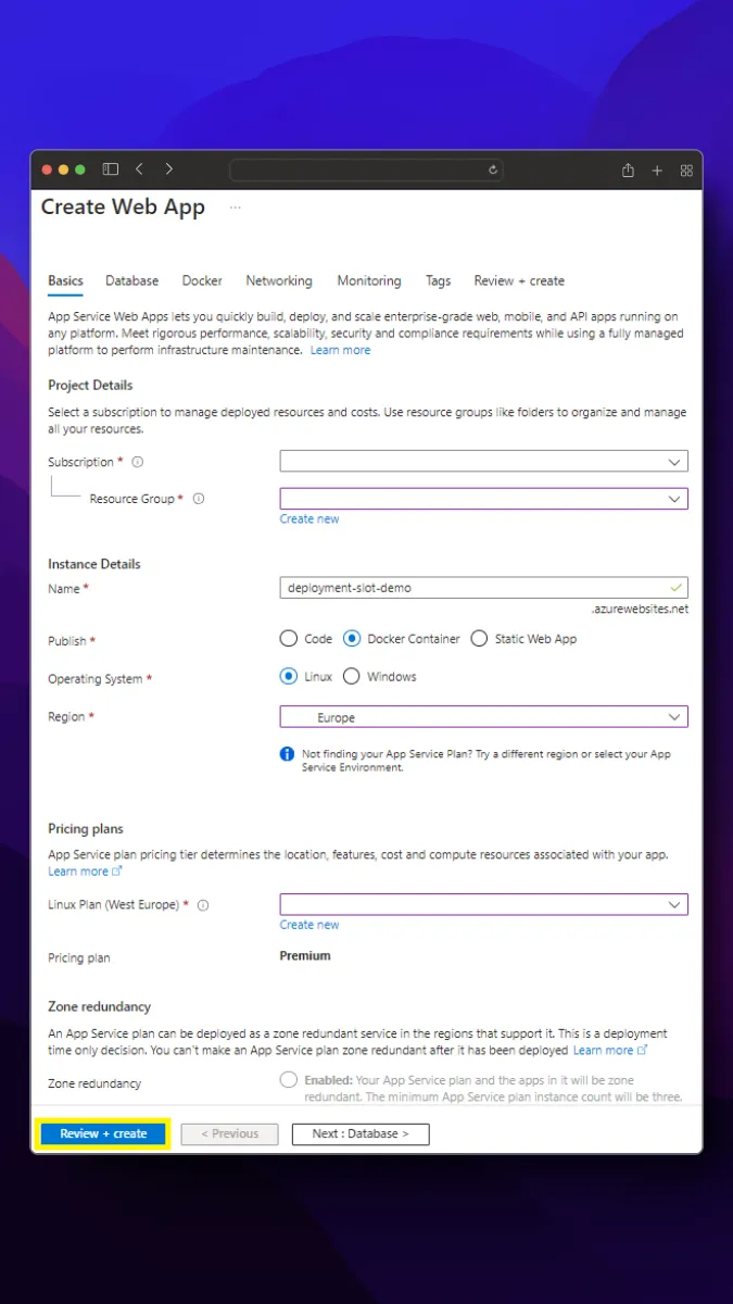Azure deployment
