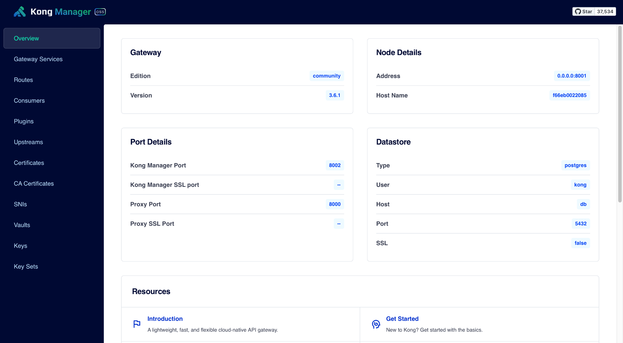 Kong admin gui